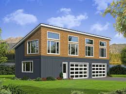 Browse garage apartment designs with space for 2 or 3 cars and more! 4 Car Garage Plans Modern 4 Car Garage With Loft 062g 0144 At Www Thegarageplanshop Com