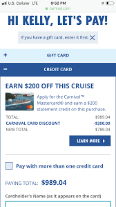 Get 10% back as a statement credit when you book a carnival shore excursion on carnival.com prior to your cruise. Carnival World Mastercard From Barclay Special Offer Carnival Cruise Lines Cruise Critic Community