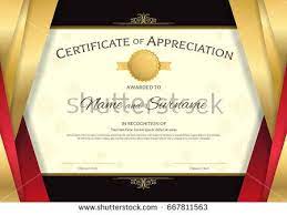 Luxury Certificate Template With Elegant Red And Golden Border Frame On Thai Background Diploma Des Certificate Template Certificate Templates Diploma Design