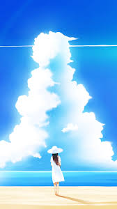 Az66 Girl Animeo Blue Sky Illustration Art Flare Wallpaper Feel free to send us your own wallpaper.