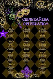 quinceanera seating chart wedding seating chart mardi gras party celebration birthday printed or pdf