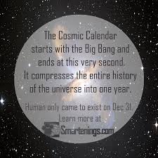 The Cosmic Calendar Sums Up The Entire History Of The Universe Into One Year For More Did You Know S And Fun Facts Visit S Cosmic Calendar Cosmic Fun Facts