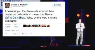 29, 2021 at 7:46 p.m. Getting Under Trump S Skin On Twitter Jon Stewart Recalls War He Waged With Presidential Hopeful Geekwire