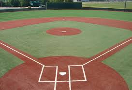 Jarak dari home base (marka pelari) ke posisi pelempar (pitcher plate) adalah 13,07 meter. Lapangan Softball Softball Baseball