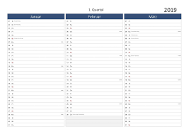 Geeignet für wochenplanung und schnelle. Quartalskalender 2019 Schweiz Zum Ausdrucken Pdf Kostenlos