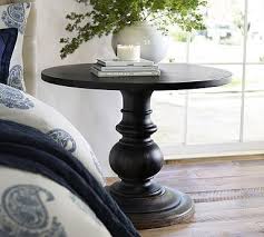 Dawson Round Wood Pedestal Table Pedestal Side Table Bedside Table Round Round Side Table