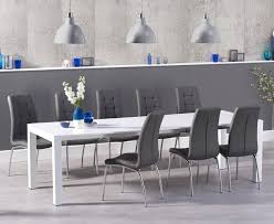 The extra large dining table, two smaller size tables, three shelves, and a tray designed as an evolution. Extra Large White Gloss Dining Table 10 Grey Chairs Homegenies