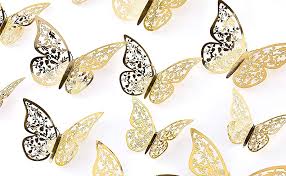Download Amazon Com Aiex 24pcs 3d Butterfly Wall Stickers 3 Sizes Butterfly Wall Decals Room Silver Home Kitchen