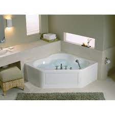 Five bathing technologies offer unique experiences with real benefits. Kohler K 1160 La 47 Almond Tercet Collection 60 Corner Alcove Jetted Whirlpool Bath Tub With Center Drain Faucetdirect Com