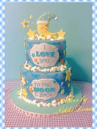 I Love You To The Moon And Back Baby Shower Cake By Nikki Doan Moon Baby Shower Baby Shower Cakes Baby Shower Balloons