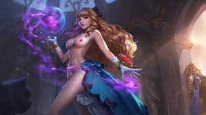 breasts brown eyes brown hair guinevere (mobile legends) mobile  legends mobile legends: bang bang nipples partially clothed yabasu 