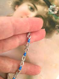 Vintage Jewellery White Gold Tennis Chain Bracelet With Blue Opals and  Diamond Antique Art Deco Dress Jewelry Wedding Bridal Mother of Bride