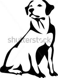 Stylized Sitting Retriever Stock Vector Clipart Me Dog Vector Dog Outline Linocut