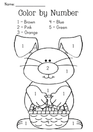Easter Bunny Color By Number From Miss Jill On Teachersnotebook Com 1 Page Easter Preschool Easter Colors Preschool Activities
