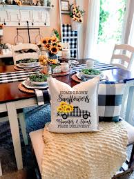 Home Grown Sunflowers Pillow Cover Buffalo Check Buffalo Plaid Farmhouse Truck Farmhouse Decor Neutral Sunflower Pillow Fall Pillow Sunflower Home Decor Sunflower Kitchen Decor Sunflower Themed Kitchen