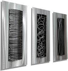 If you're looking for modern wall art by jon allen for your home or office, then look no further! Amazon Com Contemporary Black Silver Abstract Metal Wall Art Accent Modern Home Decor Set Of Three Trifecta By Jon Allen Everything Else