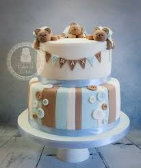 Prop the teddy bear on top of the box, it should appear as if it is holding the balloon stick with both hands. 350 79 Teddy Bears Cakes Ideas Teddy Bear Cakes Bear Cakes Baby Cake