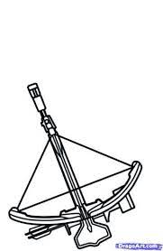 A crossbow and an axe; Pin By Cathy Simms On Walking Dead Coloring Book Crossbow Art Reference Embroidery Projects