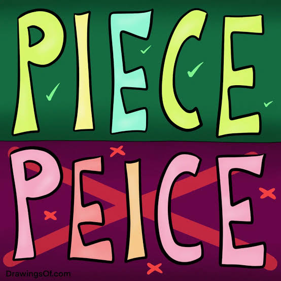 Peice and Peices, or Piece and Pieces? Learn the Correct Spelling! -  Drawings Of...