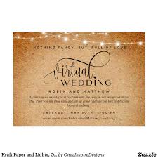 Kraft Paper And Lights Online Virtual Wedding Invitation Zazzle Com In 2020 Wedding Invitation Wording Examples Wedding Invitations Backyard Wedding Invitations Wording