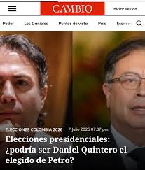 Elecciones presidenciales: ¿podría ser Daniel Quintero el elegido de Petro?  https://cambiocolombia.com/elecciones-2026/elecciones-presidenciales-es-daniel-quintero-el-elegido-de-petro