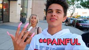 Wearing Long Acrylic Nails For 24 Hours W Mylifeaseva Brent Rivera Youtube