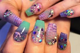 Mermaid Nail Tutorial Notpolish Mermaid Nails Mermaid Nail Art Coffin Nails Designs