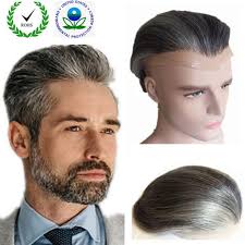 Sport a casual look, comb your hair back, and shorter hair on the sides. Grey Hair Toupee For Men Hair Pieces For Men N L W European Virgin Human Hair Replacement System For Men 10 X 8 Human Hair Toupee Men Hair Piece Pu Base Afrohairwigs Com