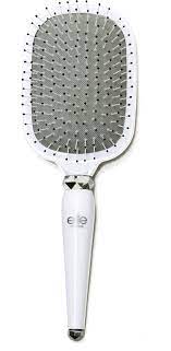 Can be used on wet or dry hair € Elite Models France Plastic Bristles Paddle Cushion Hair Brush White Fabbon