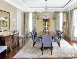 A dining room is so much more than just a table with chairs. Traditional Cream Dining Room With Periwinkle Chairs Dining Room Remodel Luxury Living Room Dining Room Inspiration