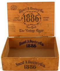 Sam L D Davis Cigar Box 1886 The Vintage Cigar Wooden Cigar Box Vintage Wooden
