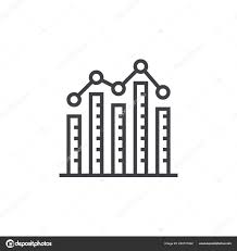 Bar Graph Column Chart Line Icon Outline Vector Sign Linear