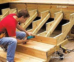 Add A Decorative Touch To The Edge Of Your Deck These Easy To Build Stairs Are Pretty And Practical Multi Level Deck Diy Deck Deck Stairs