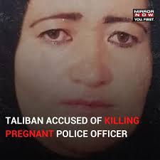 Taliban militants in Afghanistan have shot dead a pregnant policewoman in a  provincial city, witnesses have told the BBC. The woman, named in local  media as Banu Negar, was killed at the