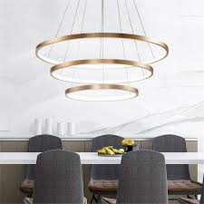 Baycheer Modern Led Chandeliers Round Shape Drop Ceiling Lighting 3 Ring Hanging Lamp Gold Pend Drop Ceiling Lighting Ceiling Lights Living Room Ceiling Lights