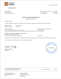 Définition, actualités, pages repères ais : Attestation D Inscription Etudiants Actuels Universite Laval