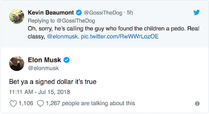 — elon musk (@elonmusk) april 15, 2019. Elon Musks Calls British Cave Diver A Pedo On Twitter Time