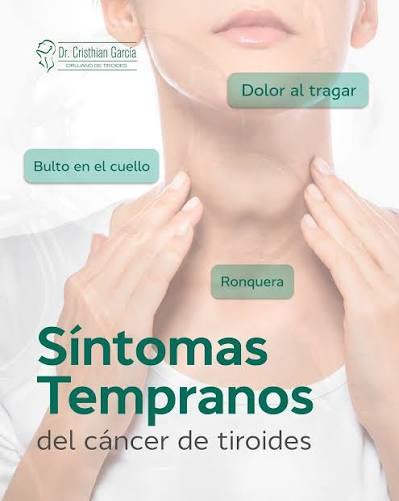 🦋 El cáncer de tiroides puede ser silencioso… pero tu cuerpo siempre  habla. ¡Escúchalo! 👂💬 Aunque muchas veces no presenta señales claras al  inicio, hay síntomas que no debes ignorar 🚨: 🧏‍♂️