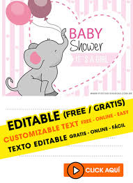 Flat or folded cards · designs for all occasions · get the word out 9 Free Elephant Baby Shower Birthday Invitations For Edit Customize Print Or Send Via Whatsapp Fiestas Con Ideas