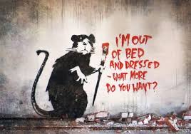 Banksy Out Of Bed Rat Wall Mural Banksy Wallpaper Banksy Print Wallpaper Mural Wallpaper
