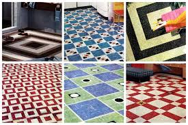 Inspired by old floor cloths, antique tile patterns, and vintage linoleum, these vibrant vinyl floor cloths offer warm colors with beautiful aging. Vintage Home Style 1950s Vinyl Floor Tiles In Square Patterns Click Americana