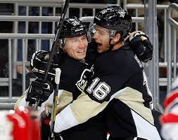 Celebrating Jussi S Hat Trick Against The Canes 10 8 13 Pittsburgh Penguins Hockey Pittsburgh Penquins Penguins Hockey