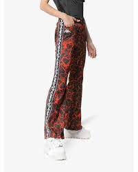 Charm S Synthetic X Kappa Lava Print Flame Stripe Flared Trousers Lyst