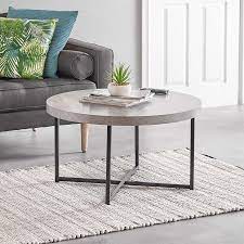 Walker edison anastasia modern metal wrap x base coffee table, 30 inch, grey concrete. Concrete Look Coffee Table Coffee Table Round Coffee Table Modern Concrete Coffee Table