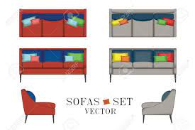 Sofas Set Furniture For Your Interior Design Vector Illustration Interior Design Vector Sofa Set Simple Sofa
