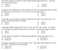 Identify the angle you want to find. The Interior Angle Of A Rhombus Is 64Âº And The Chegg Com