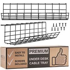 Under Desk Cable Management Tray Cable Organizer For Wire Management Metal Wire Cable Tray For Office And Home Best Buy Canada