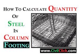 how to calculate the steel quantity in column footing