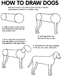 Make the bottom and top lines go up, then draw a circle for the beginning of a head. How To Draw Dogs Coloring Page Crayola Com