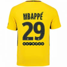 Kylian mbappe was also used in the launch of the new kit after publicly linking himself with a move away from psg after saying it is time to take on more responsibility whether it is at psg or. 17 18 Psg Away Mbappe 29 Yellow Soccer Jersey Shirt Psg Jersey Shirt Sale Soccergears